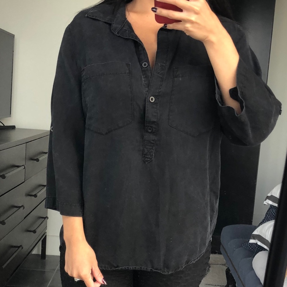 Oversized shirt in black wash